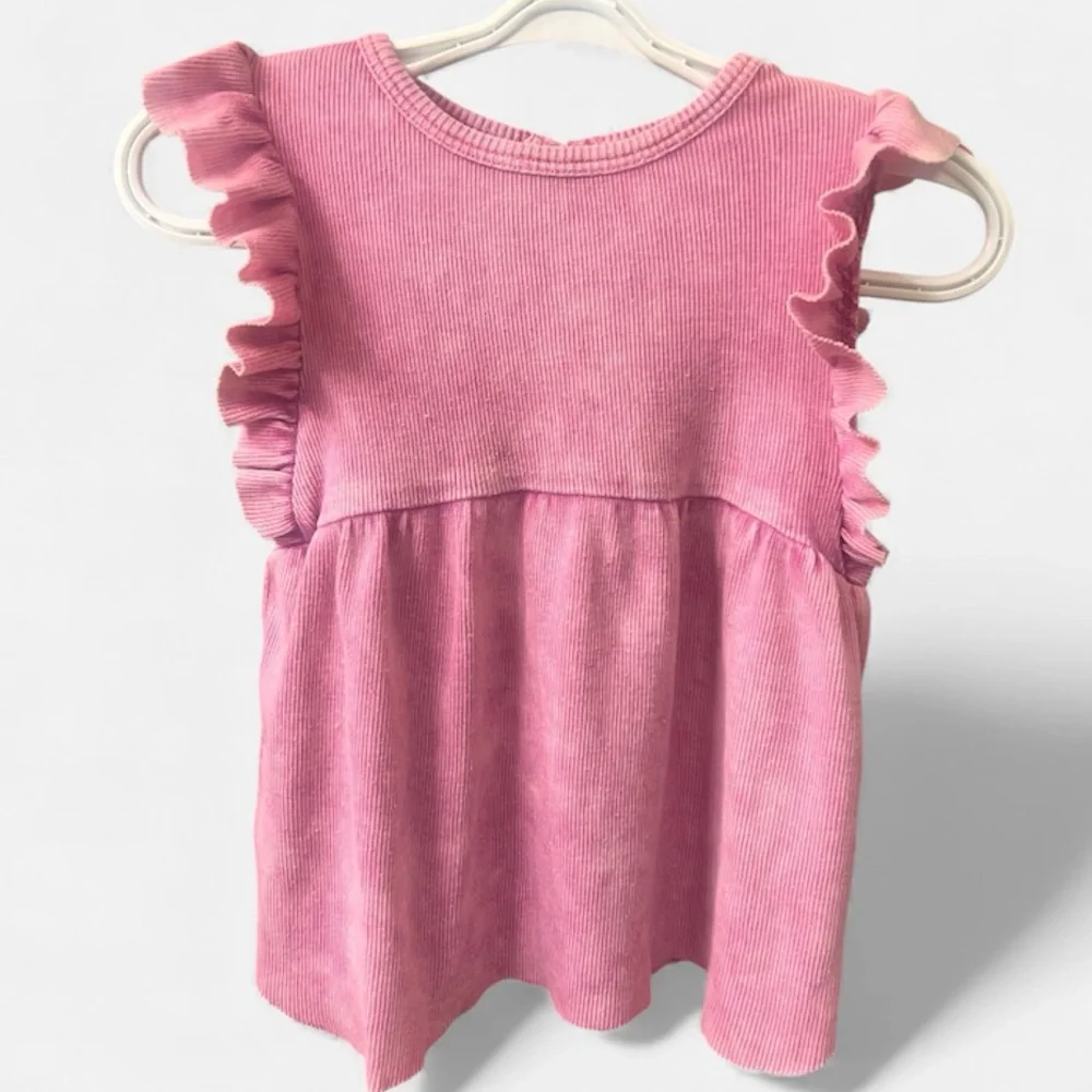Splendid Baby Girl Pink Ruffle Corduroy Dress 6–12 months
